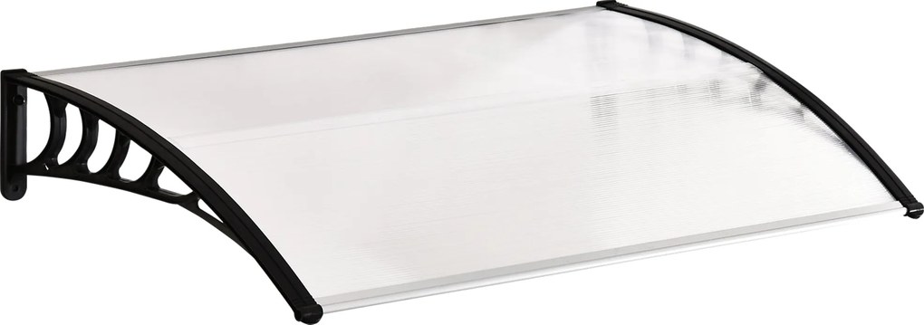 Outsunny Elülső Ajtó Napernyő 90 x 150 cm Polikarbonát Ajtó Napernyő, Dőlt Ívű Napernyő UV Védelemmel, Napernyő Esővédelem Kültérre, Fehér | Aosom
