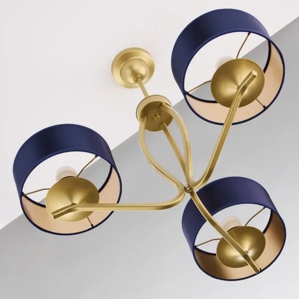 Jupiter 2113 - KASZMIR rúdra szerelhető csillár 3xE27/15W/230V kék/arany