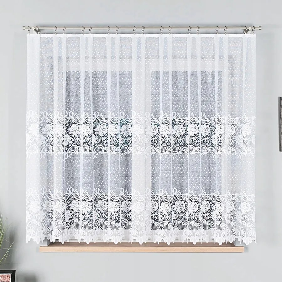 Zsakkard Függöny Nappali Szobába Konyhába 160cm fehér