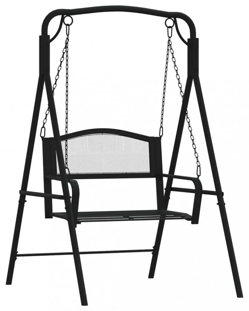 fekete acél hintapad 124 cm