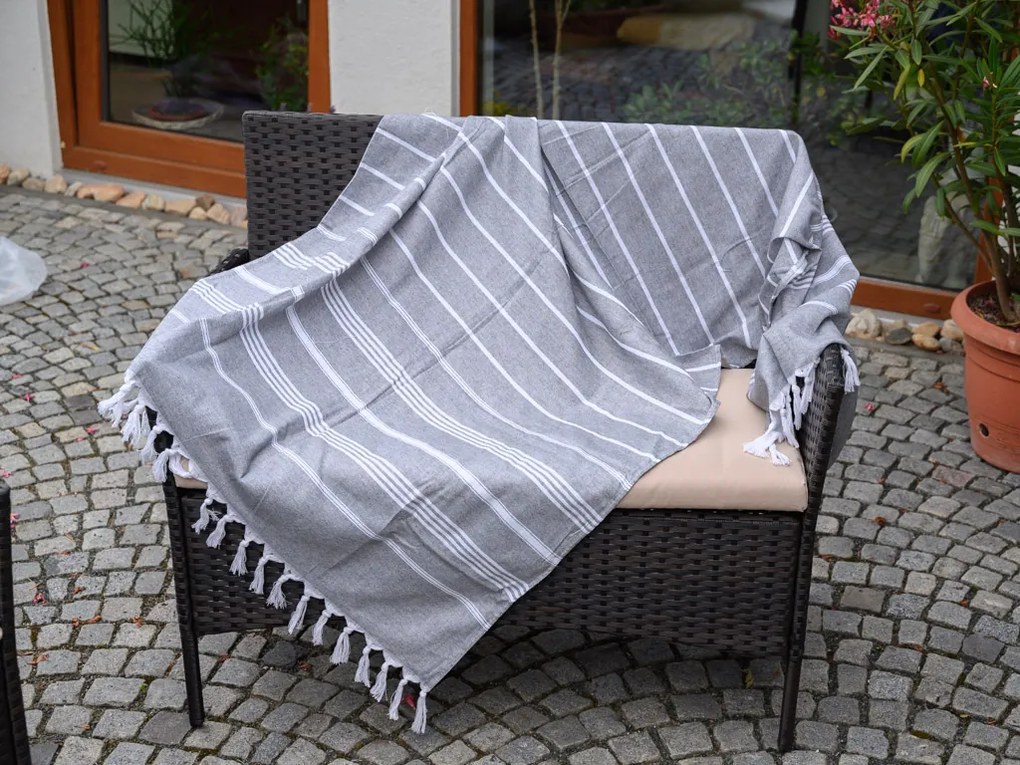 Strandtörölköző FARAO 90 x 180 cm, szürke