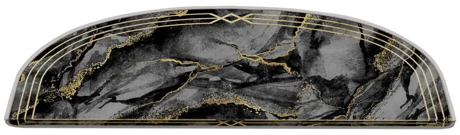 Sötétszürke lépcsőszőnyeg szett 16 db-os 20x65 cm Marble Dream – Vitaus