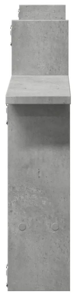 2 db betonszürke szerelt fa fali polc 50 x 12 x 50 cm