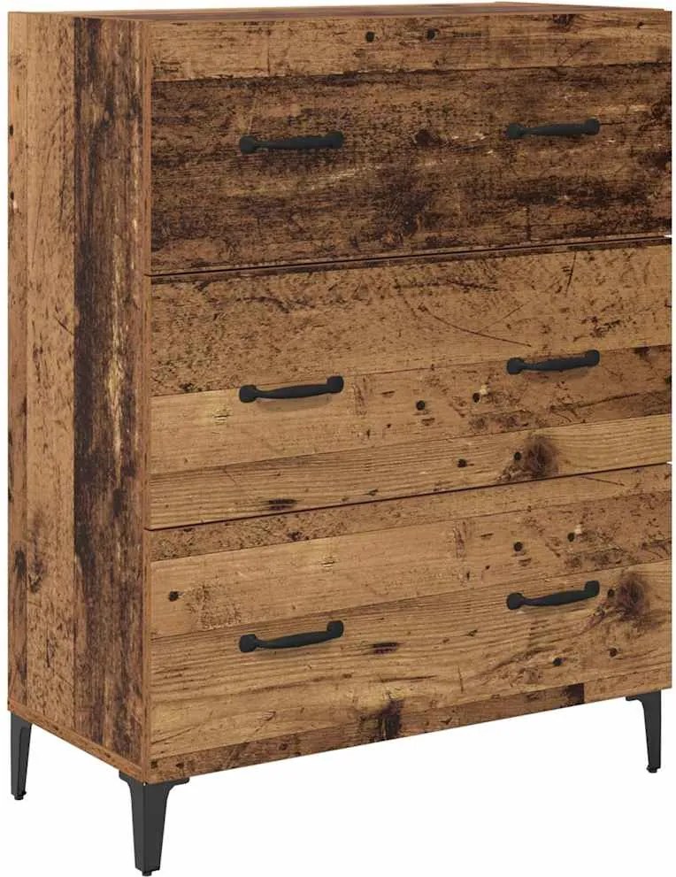 vidaXL Széf fiókkal Régi fa 69,5 x 34 x 90 cm Műszaki fa és vas