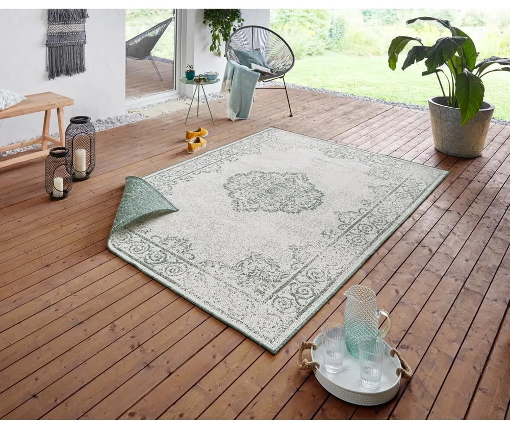 Cebu zöld-krémszínű kültéri szőnyeg, 80 x 150 cm - NORTHRUGS