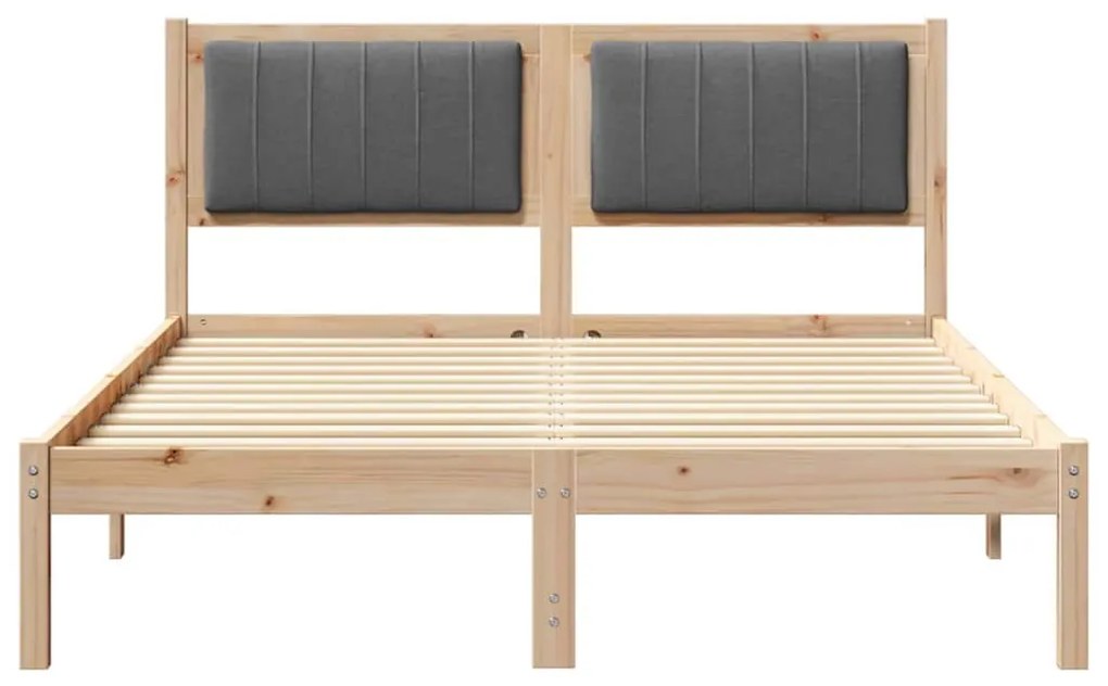 Ágykeret Kárpitozott Fejtámlával Sötétszürke 140 x 200 cm