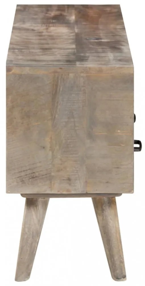 szürke tömör nyers mangófa TV-szekrény 130 x 35 x 51 cm