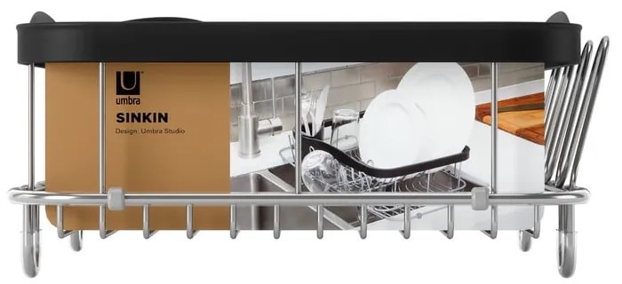 Fekete acél edényszárító 37x29 cm Sinkin – Umbra