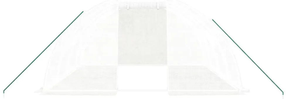 üvegház acélvázzal, fehér, 16 m², 4 x 4 x 2 m
