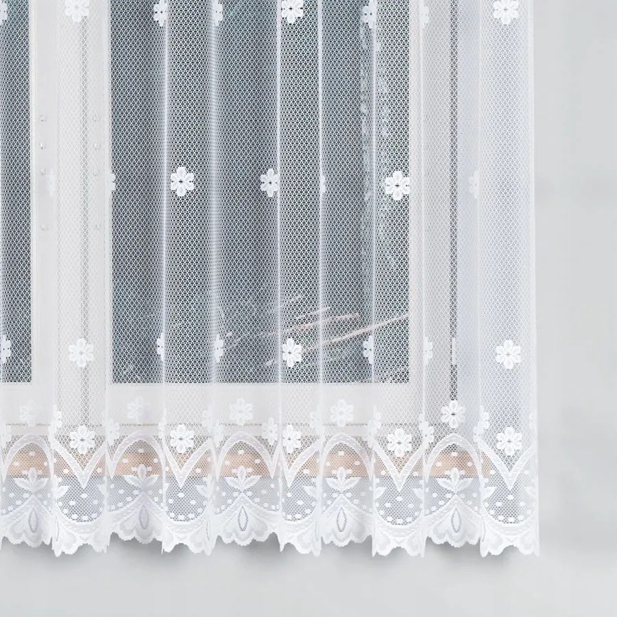 Jacquard Függöny Méteráru Nappali Szoba Konyha 180cm fehér