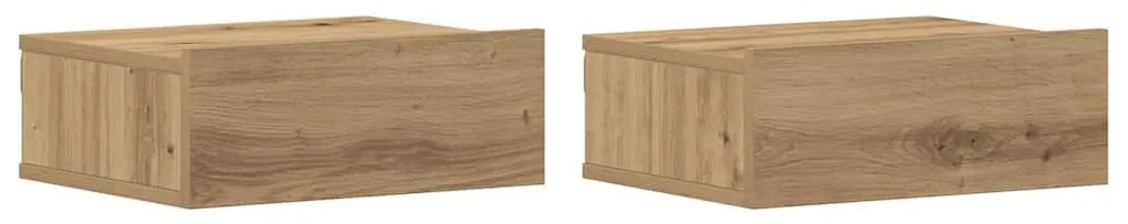 2 db szerelt fa lebegő éjjeliszekrények 40x32x15 cm