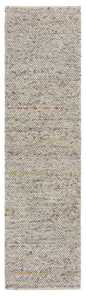 Krémszínű kézi szövésű gyapjúkeverék futószőnyeg 60x230 cm Minerals – Flair Rugs