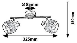 Rabalux 5380 - Spotlámpa BASIL 2xE14/40W/230V