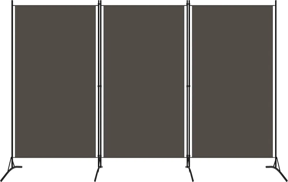 vidaXL antracitszürke 3 paneles paraván 260 x 180 cm