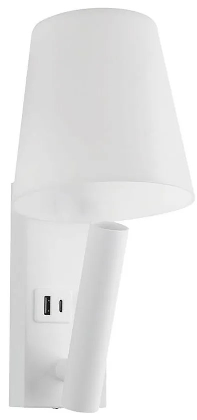LED fali lámpa USB-porttal LED/2W/230V 3000K fehér
