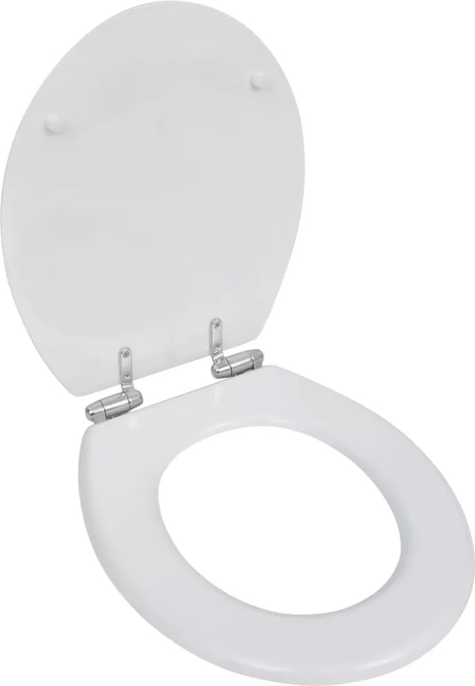 vidaXL lassan csukódó egyszerű tervezésű fehér MDF WC-ülőke