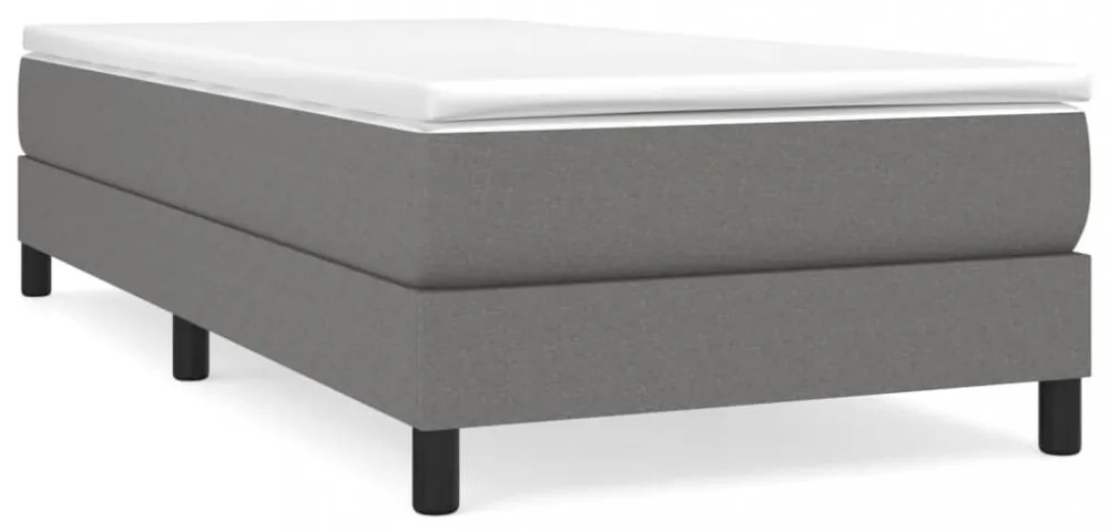 sötétszürke szövet ágykeret matrac nélkül 80x200 cm