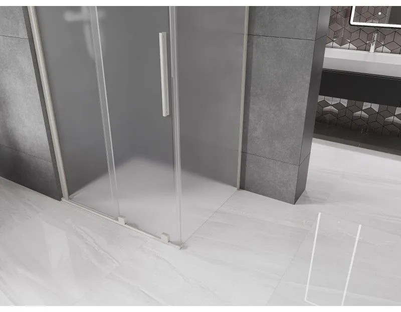 Mexen Velar, zuhanykabin tolóajtóval 110 x 120 cm, 8 mm-es matt üveg, csiszolt acél, 871-110-120-31-97