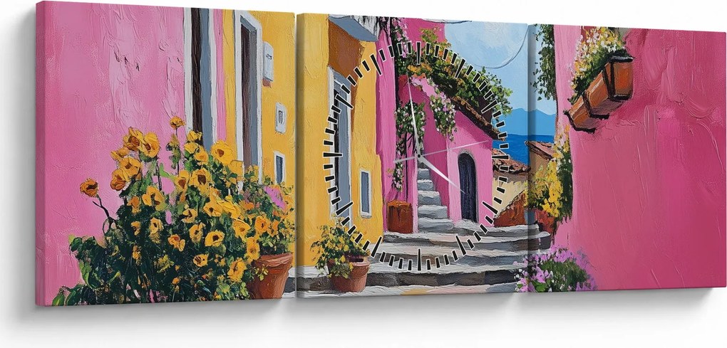 Kép - Rózsaszín sikátor (órával) (90x30 cm)