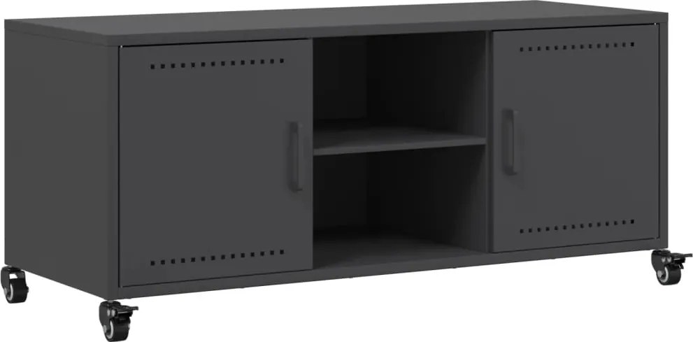 vidaXL fekete acél TV-szekrény 100,5 x 39 x 43,5 cm