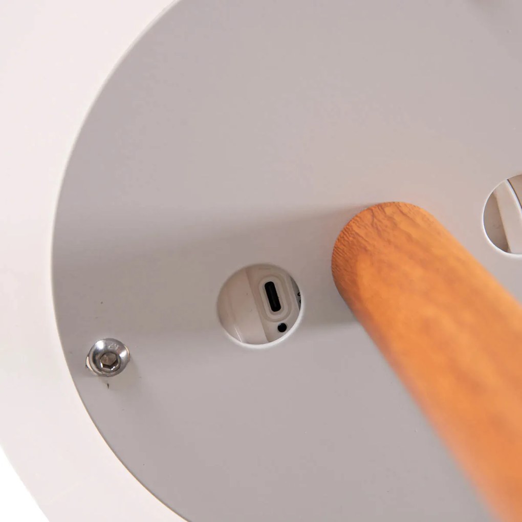 Kültéri állólámpa fehér, dimmerrel, napelemes, újratölthető LED, IP65 - Chloe Plant