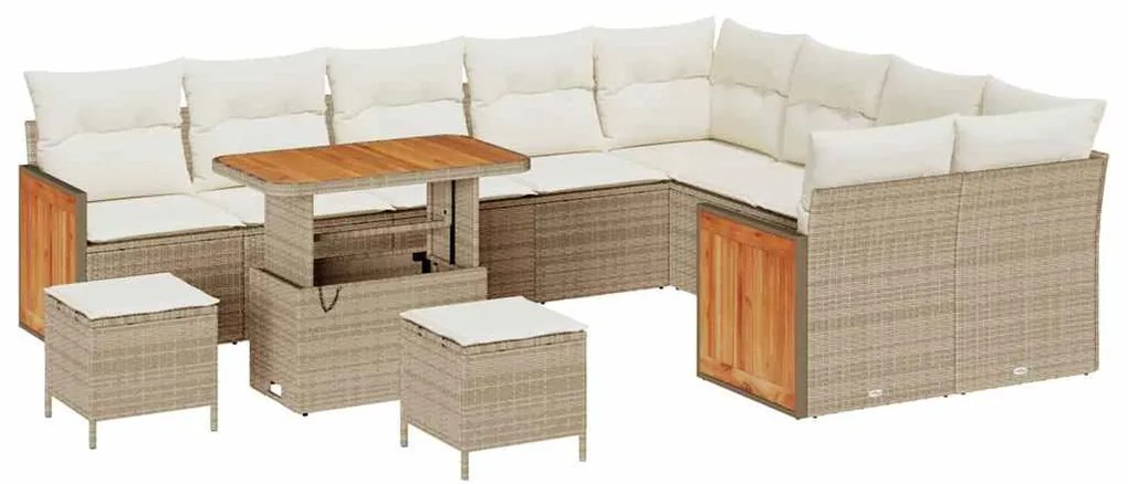 vidaXL Kerti Kanapé Szett párnával 12 pcs Beige és krém