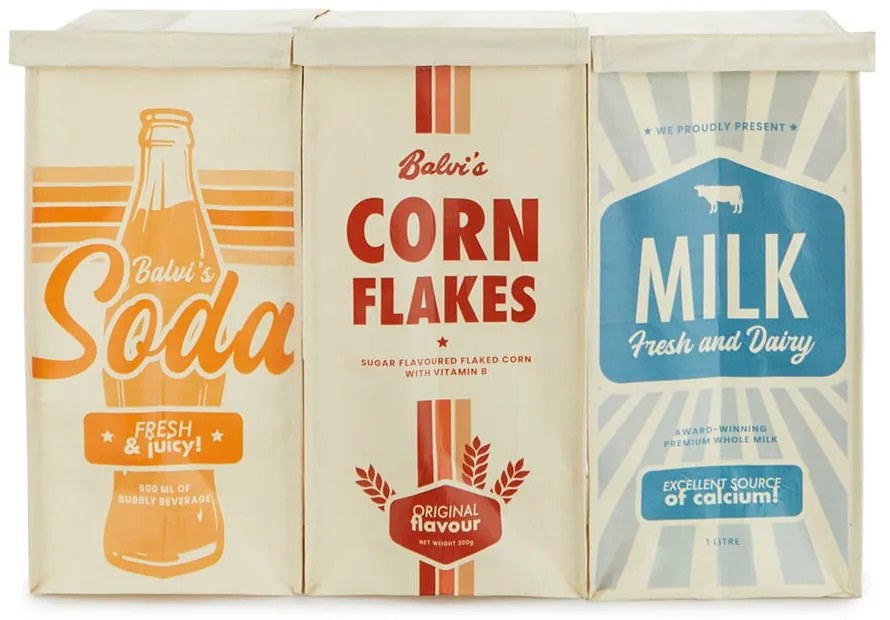 Műanyag szelektív szemetes készlet 3 db-os 28 l Retro – Balvi