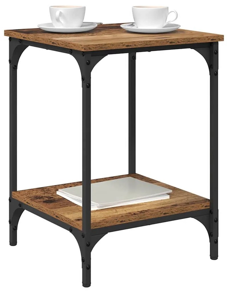 vidaXL Dohányzóasztal Öreg fa 40 x 40 x 55 cm Faanyag