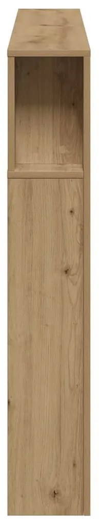 kézműves tölgyszínű szerelt fa LED-es fejtámla 180x18,5x103,5cm