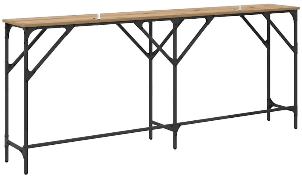 Konzolasztal kézműves tölgy 180 x 29 x 75 cm Faanyag