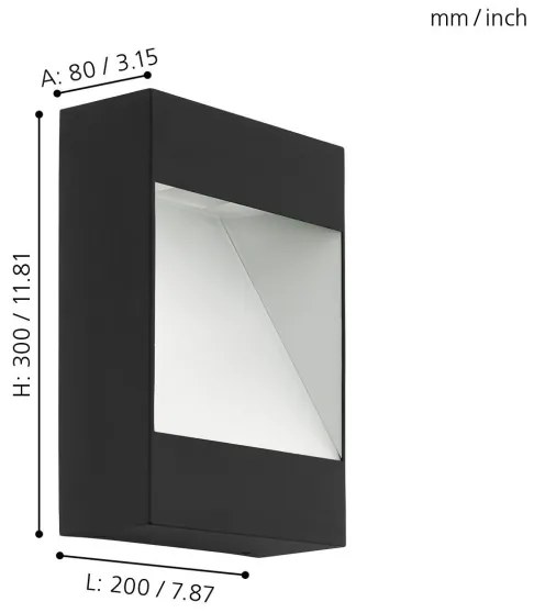 Eglo 98095 - LED Kültéri fali lámpa MANFRIA LED/10W/230V IP44