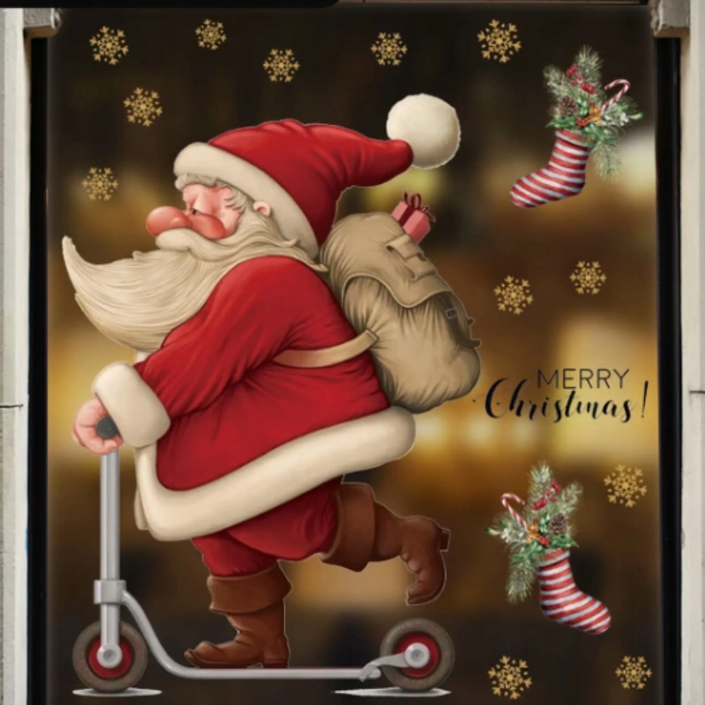 Karácsonyi Ablakdekoráció, Ablakmatrica, Karácsonyi Díszek, Mikulás, Karácsony