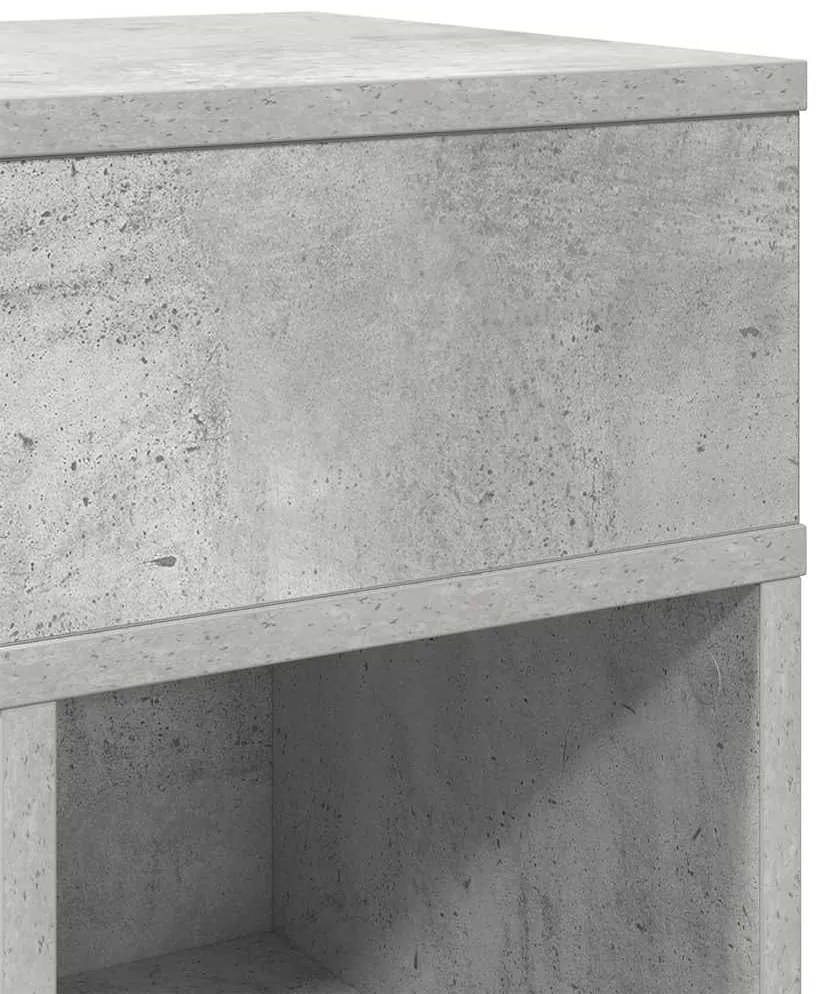2 db betonszürke éjjeliszekrény fiókkal 25 x 31 x 66 cm
