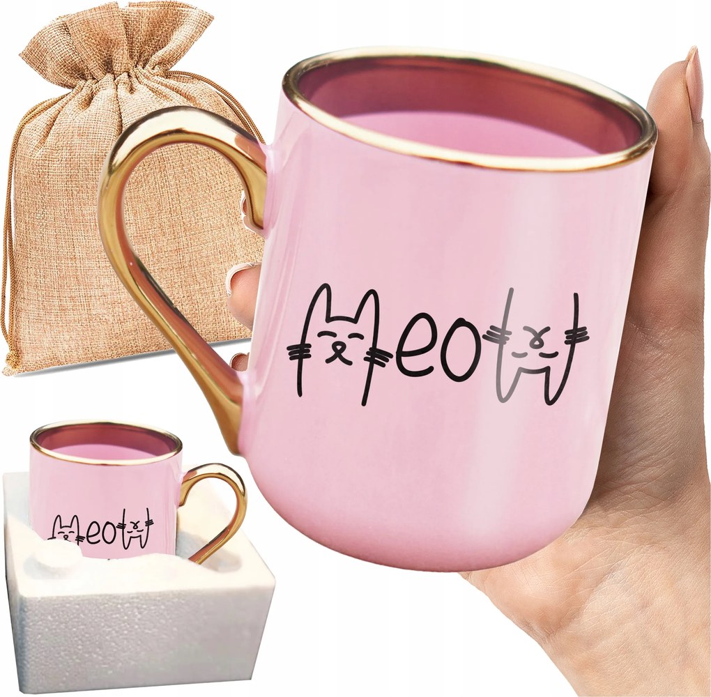 Bögre Aranyos Meow Nyomtatással A Macskák Szerelmeseinek Macskák Macska Print