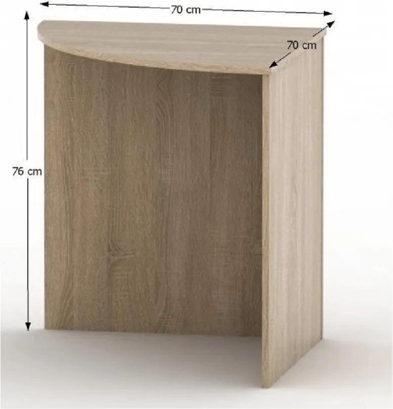 íves sarokasztal, tölgy sonoma, TEMPO ASISTENT NEW 024