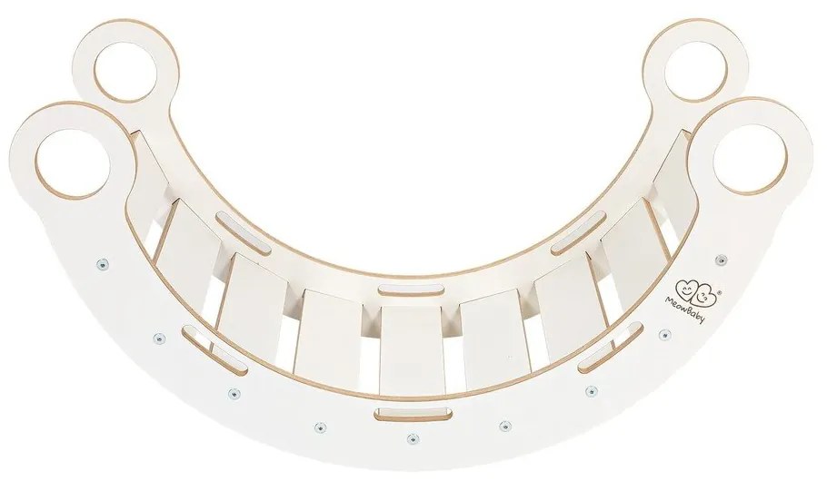 Fehér-bézs borovi fenyő hinta 39x75x38 cm Montessori – Meowbaby