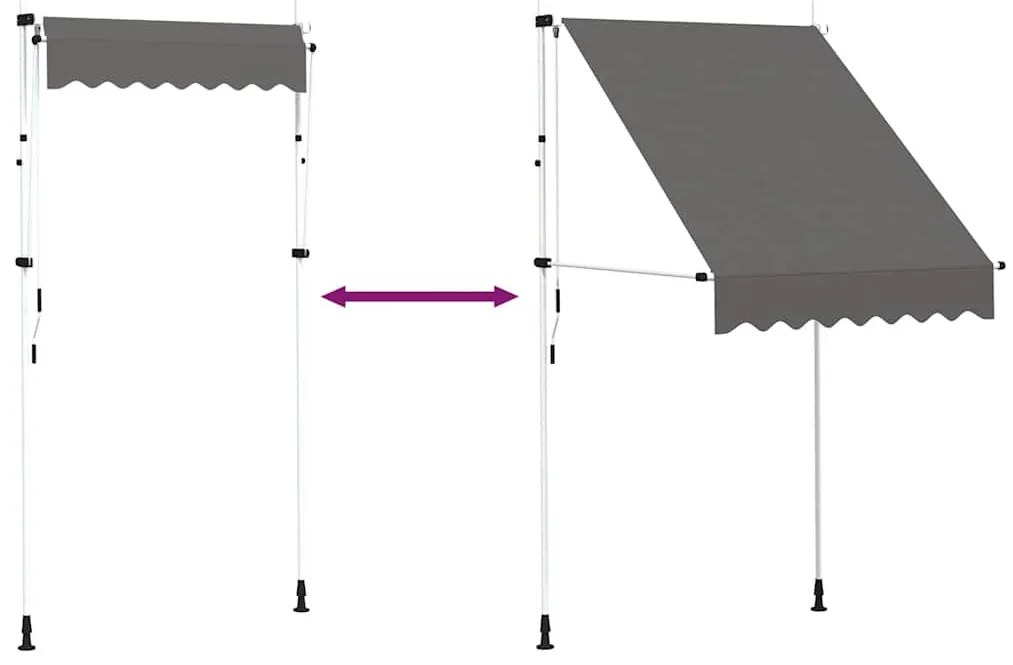 kézzel feltekerhető antracit napellenző 150 cm