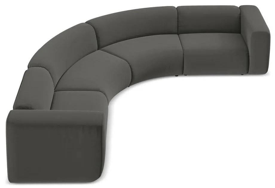 Szürke bársony sarokkanapé Ekahi – Makamii