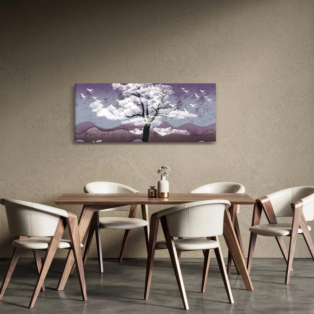 Kép - Fa a felhőkben (120x50 cm)