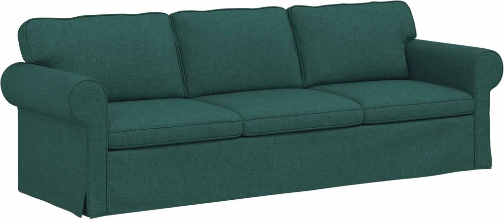 vidaXL Kanapé Sötétzöld 215 x 82 x 80 cm szövet