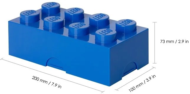 Uzsonnás doboz 10 x 20 x 7,5 cm, többféle - LEGO szín: kék