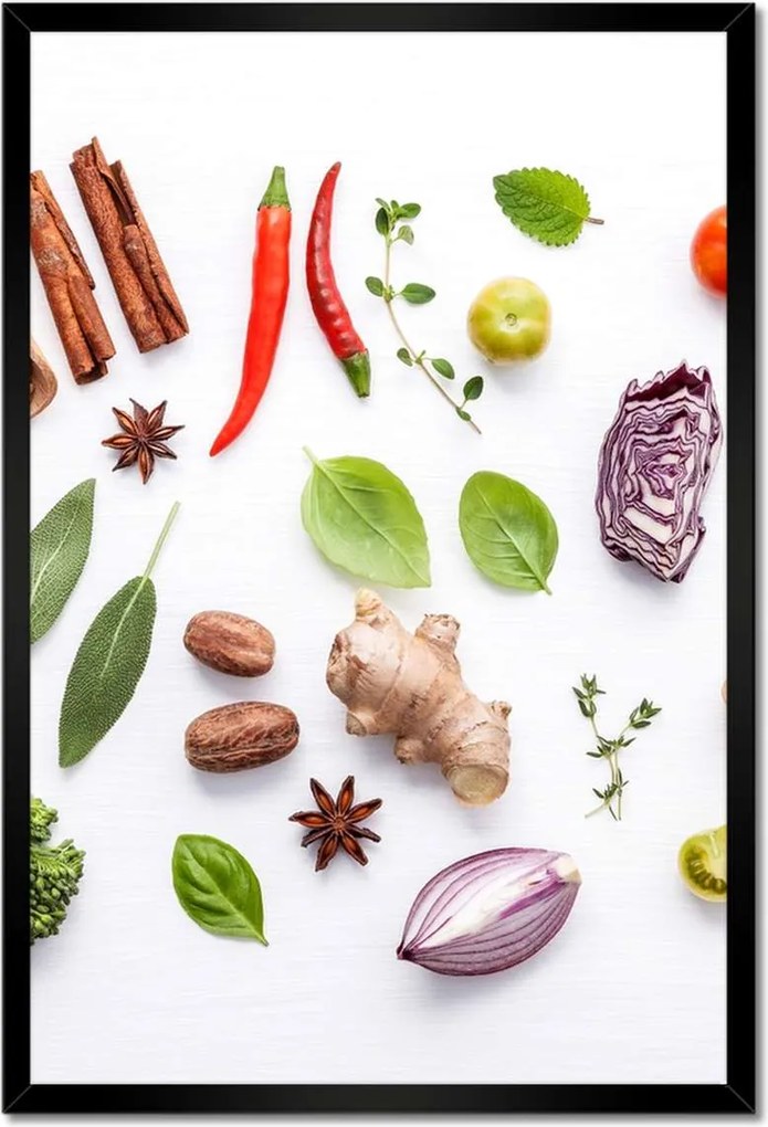 Poszter keretben 40x60 Friss gyógynövények menta ánizs