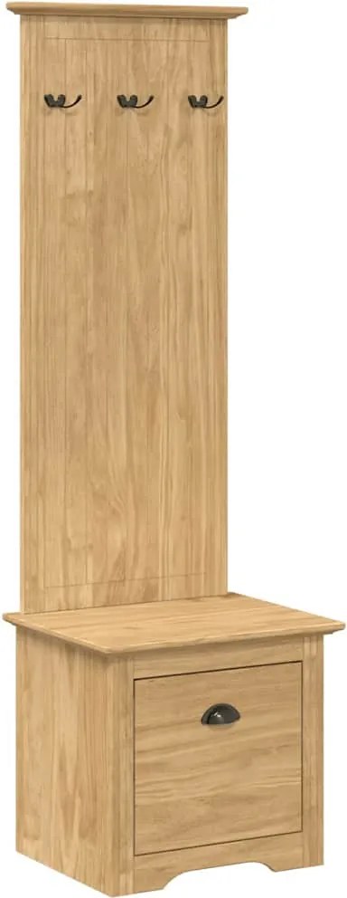 vidaXL Előszobafal fiókkal BODO Méz barna 50 x 40 x 156,7 cm Faanyag
