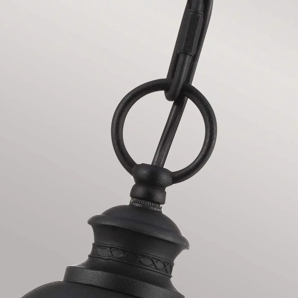 ELSTEAD FE-EB8-L-BLK ENGLISH BRIDLE Kültéri Függő Lámpa Fekete, Átlátszó IP23