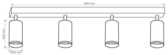 Spotlámpa LONDON 4xGU10/10W/230V fekete