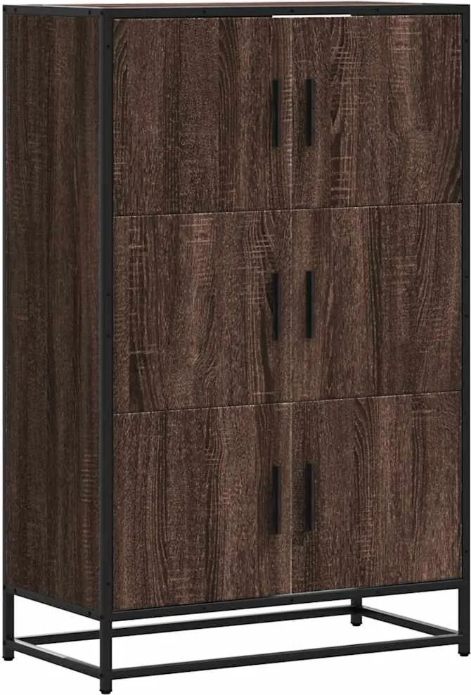 vidaXL Magastábla barna tölgy 68x35x106,5 cm műanyag fa és fém