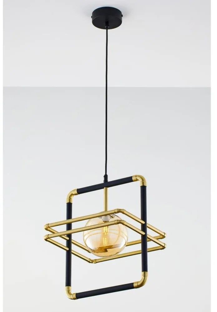 Jupiter 2025 - Csillár zsinóron FIORI 1xG9/10W/230V fekete/arany/bézs