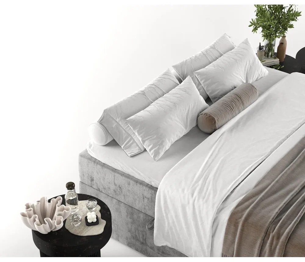 Szürke ágyneműtartós boxspring ágy 180x200 cm Yoko – Maison de Rêve