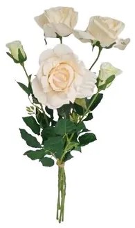 Rózsa művirág fehér, 68 cm, 5 db