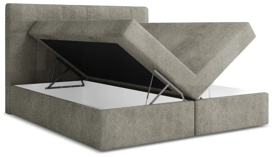 Szürke ágyneműtartós boxspring ágy 180x200 cm Palta – Makamii